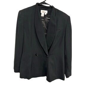 Worthington Womens Black Double-Breasted Blazer Size 10P